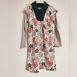 TEA flower pattern toddler dress for girls